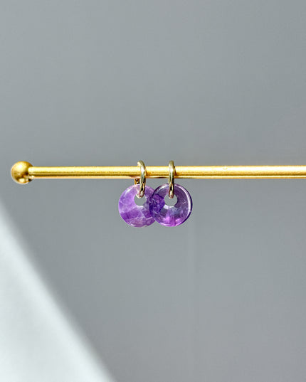 Amethyst Donut Ohrringe – mit Hoop in Silber oder Gold