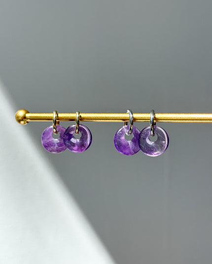 Amethyst Donut Ohrringe – mit Hoop in Silber oder Gold
