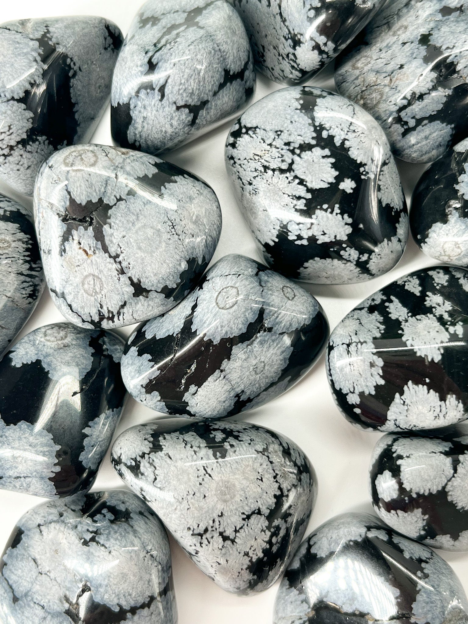 Schneeflocken-Obsidian - Trommelstein