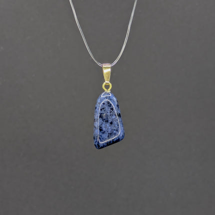 Dumortierit Anhänger - 925 Silber vergoldet