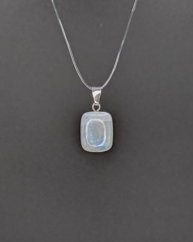 Regenbogenmondstein Anhänger geschliffen - 925 Silber