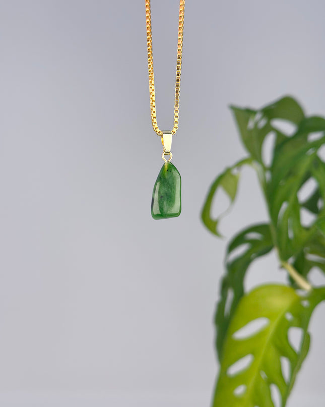Jade - Nephrit - 925 Silber vergoldet - Nr. 8