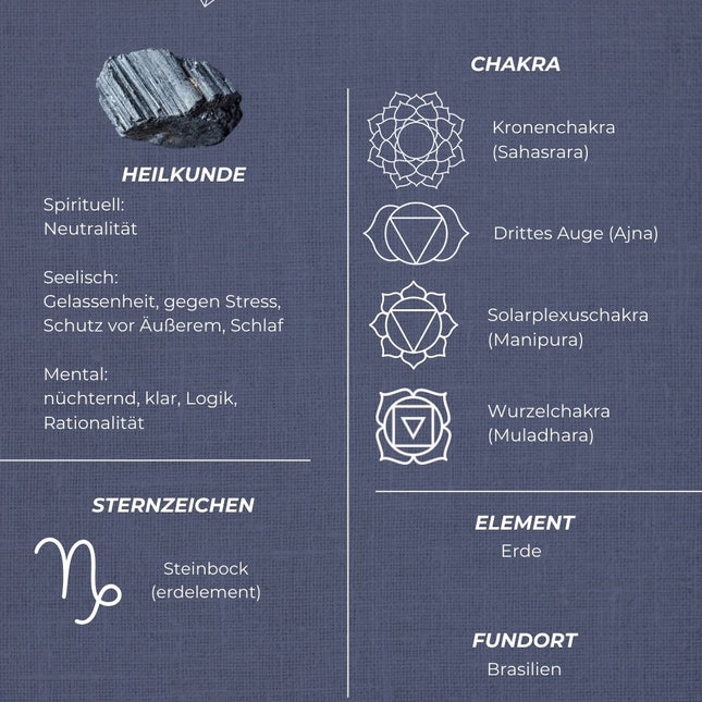 Turmalin Schörl Perlenarmband (4-6mm Perlen)