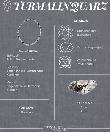 Turmalinquarz Perlenarmband (4mm Perlen)