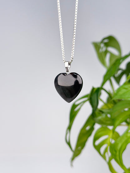 Obsidian-Herz - 925 Silber
