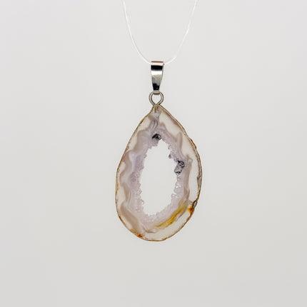 Achat Geode Anhänger - 925 Silber