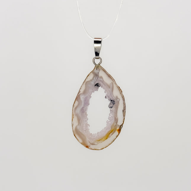 Achat Geode Anhänger - 925 Silber