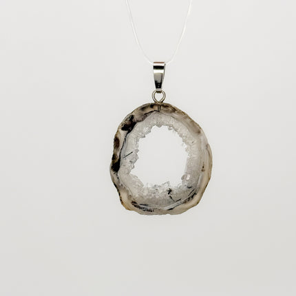 Achat Geode Anhänger - 925 Silber