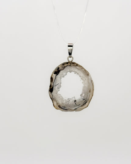 Achat Geode Anhänger - 925 Silber