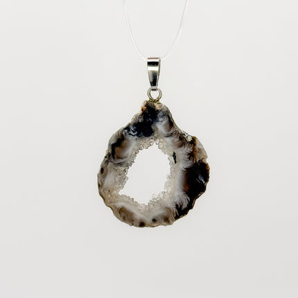 Achat Geode Anhänger - 925 Silber