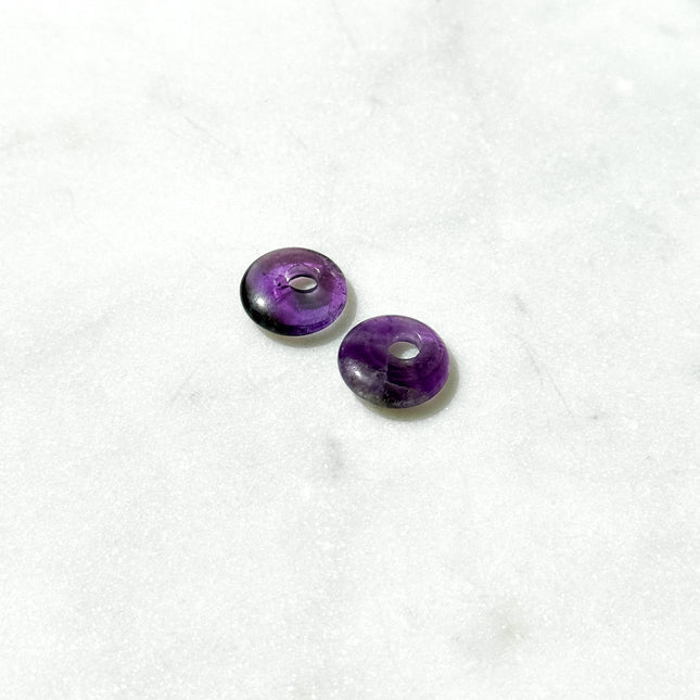 Amethyst Donut Anhänger – für Hoop Ohrringe