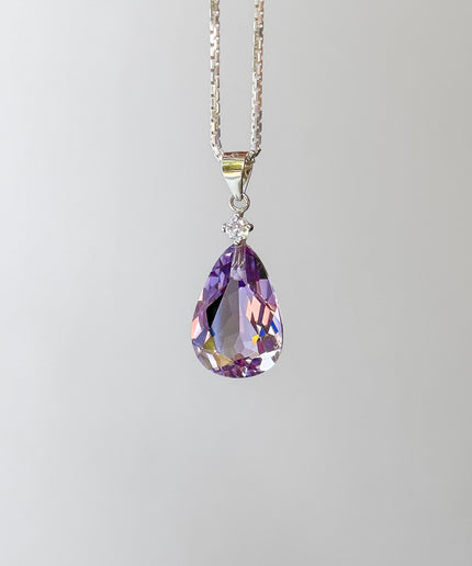 FairyTale Amethyst Anhänger - Tropfen in Silber