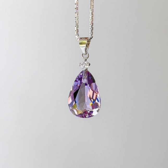 FairyTale Amethyst Anhänger - Tropfen in Silber