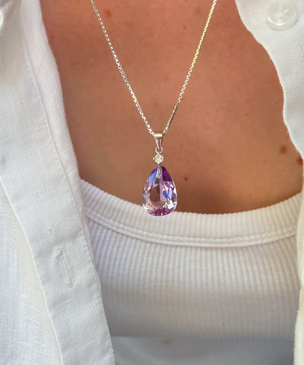 FairyTale Amethyst Anhänger - Tropfen in Silber