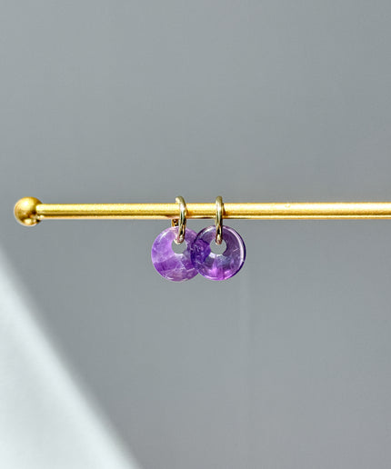 Amethyst Donut Ohrringe – mit Hoop in Silber oder Gold