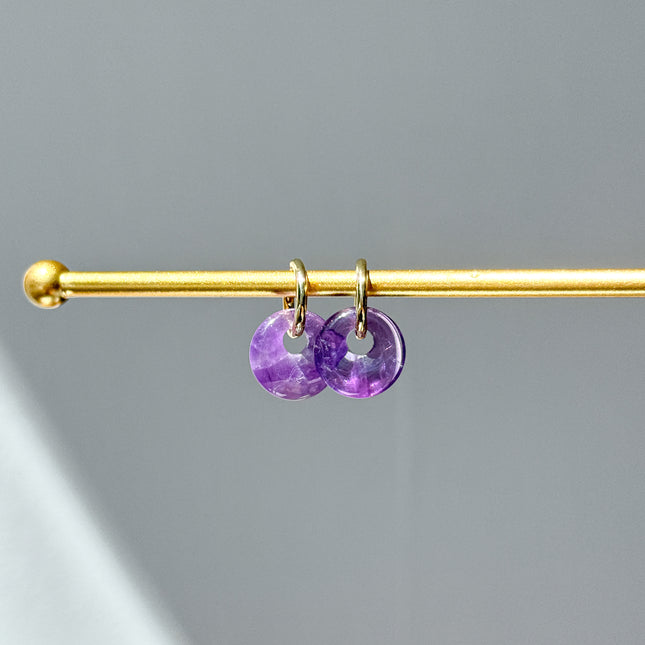 Amethyst Donut Ohrringe – mit Hoop in Silber oder Gold