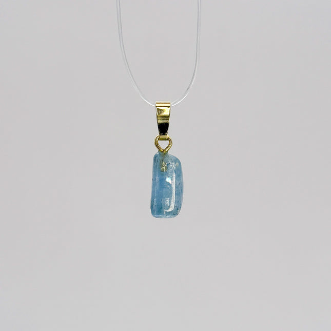 Aquamarin Anhänger (High Quality AAA) - 925 Silber vergoldet