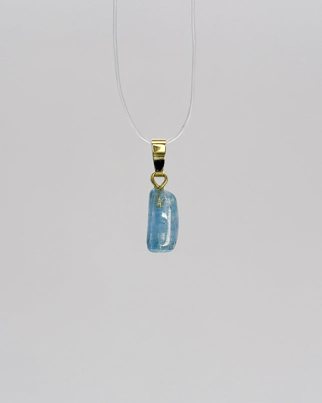 Aquamarin Anhänger (High Quality AAA) - 925 Silber vergoldet