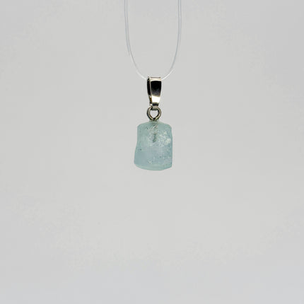 Aquamarin (roh) Anhänger - 925 Silber
