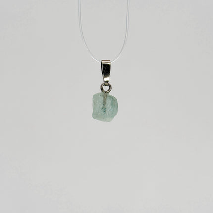 Aquamarin (roh) Anhänger - 925 Silber