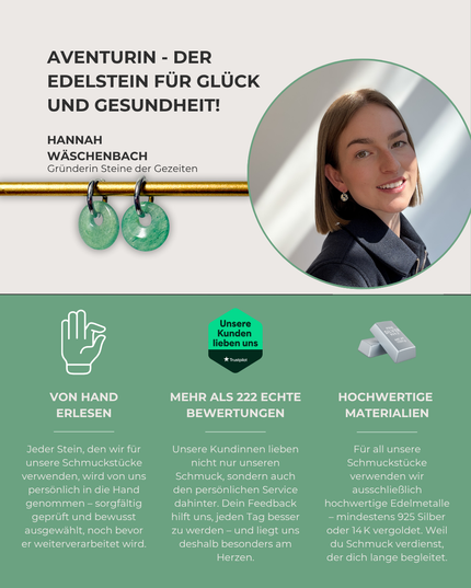 Aventurin Donut Ohrringe – mit Hoop in Silber oder Gold