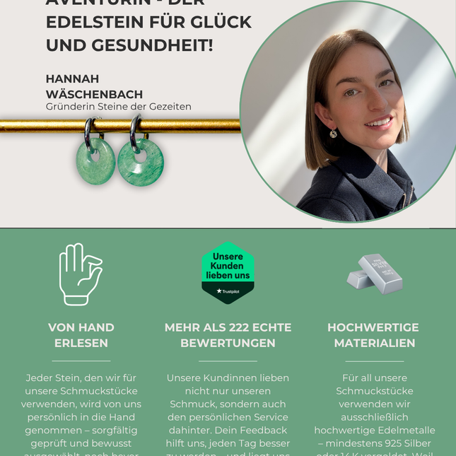 Aventurin Donut Ohrringe – mit Hoop in Silber oder Gold