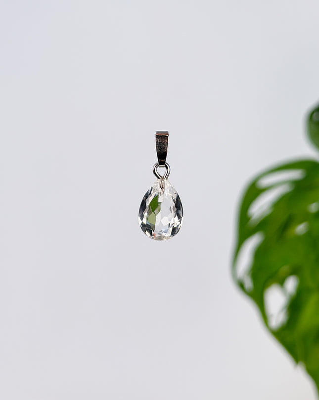Bergkristall Mini - Tropfenform - 925 Silber