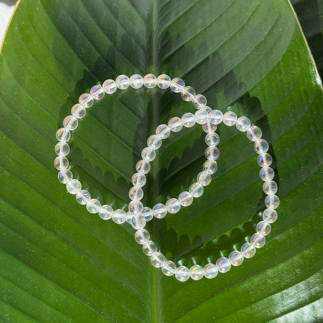 Angel Aura Bergkristall Perlenarmband (6mm Perlen)