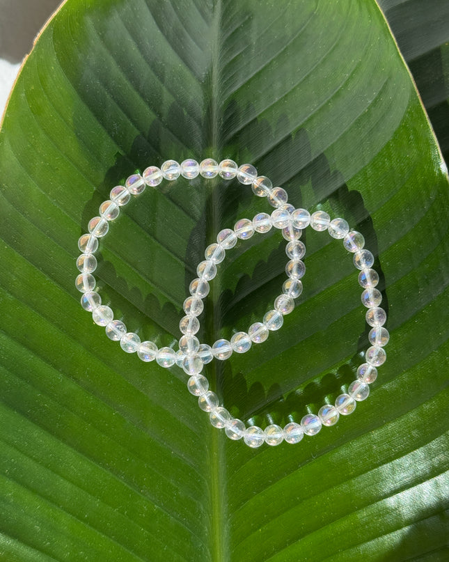 Angel Aura Bergkristall Perlenarmband (6mm Perlen)