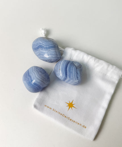 Blauer Chalcedon (Blue Lace Agate) Trommelstein