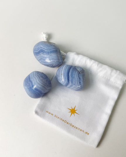Blauer Chalcedon (Blue Lace Agate) Trommelstein