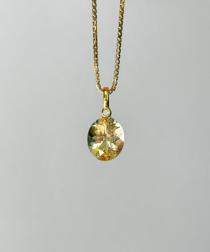 FairyTale Citrin Anhänger – Oval in Gold