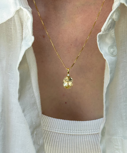 FairyTale Citrin Anhänger – Oval in Gold