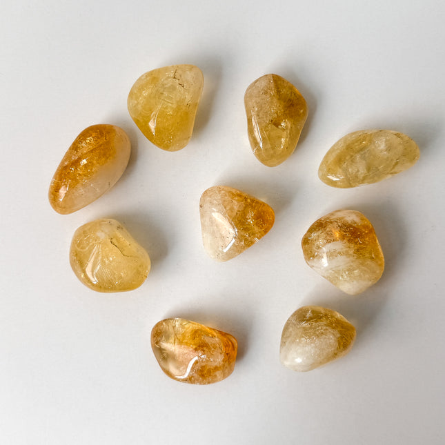 Citrin (gebrannt) Trommelstein