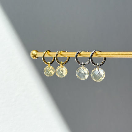 Citrin Kugel Ohrringe – mit Hoop in Silber oder Gold