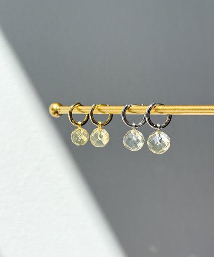 Citrin Kugel Ohrringe – mit Hoop in Silber oder Gold