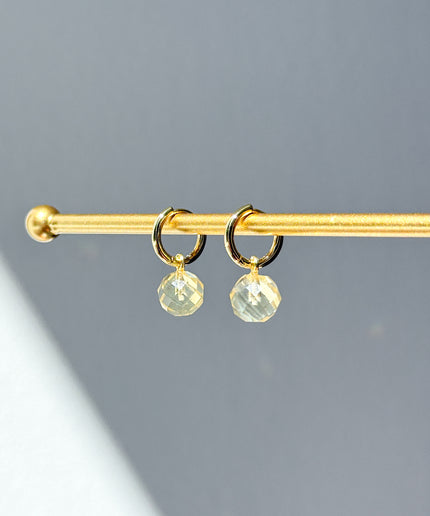 Citrin Kugel Ohrringe – mit Hoop in Silber oder Gold