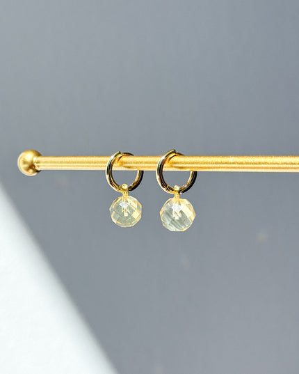 Citrin Kugel Ohrringe – mit Hoop in Silber oder Gold