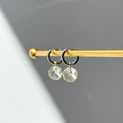 Citrin Kugel Ohrringe – mit Hoop in Silber oder Gold