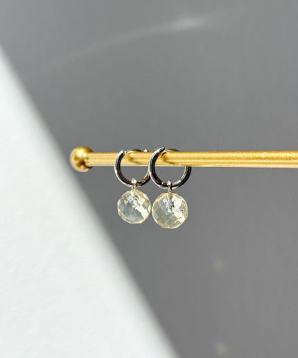 Citrin Kugel Ohrringe – mit Hoop in Silber oder Gold