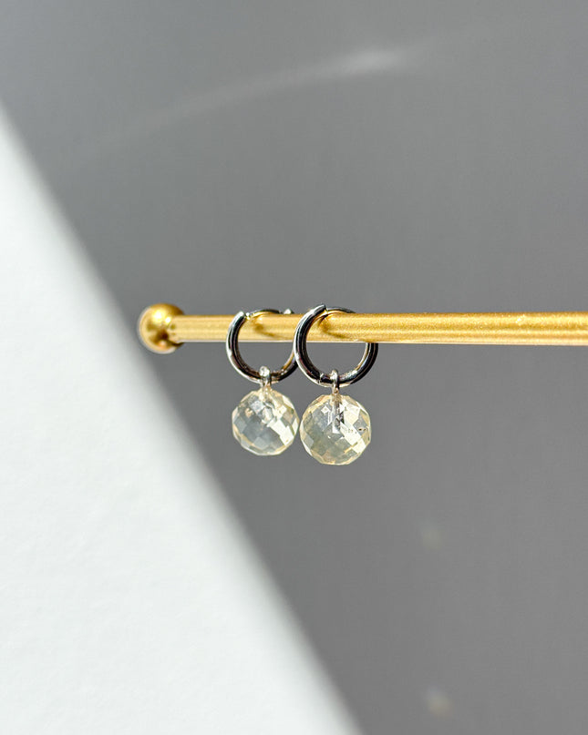 Citrin Kugel Ohrringe – mit Hoop in Silber oder Gold