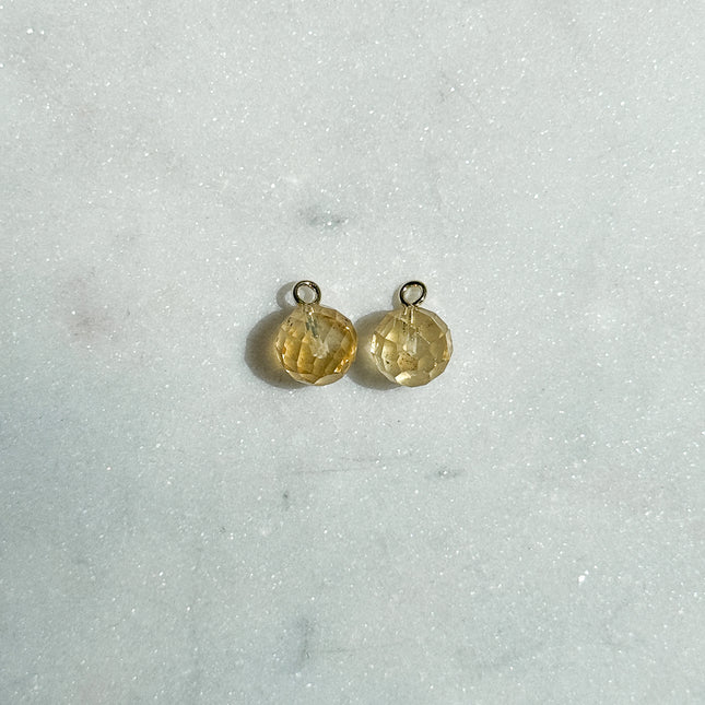 Citrin Anhänger facettiert – für Hoop Ohrringe