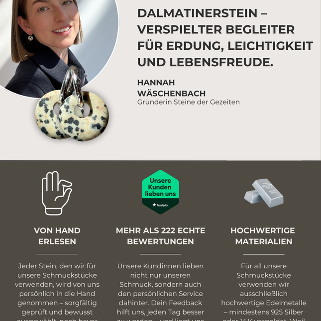 Dalmatiner Donut Ohrringe – mit Hoop in Silber oder Gold