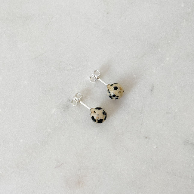 Dalmatiner Jaspis Ohrstecker