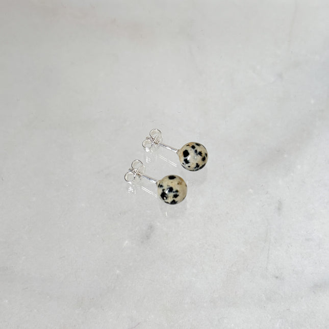 Dalmatiner Jaspis Ohrstecker