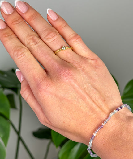 Fluorit facettiert Perlenarmband - verstellbar