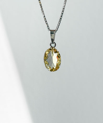 FairyTale Goldberyll Anhänger - Oval in Silber