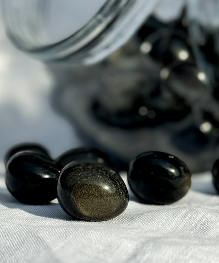 Obsidian (Goldobsidian) Trommelstein