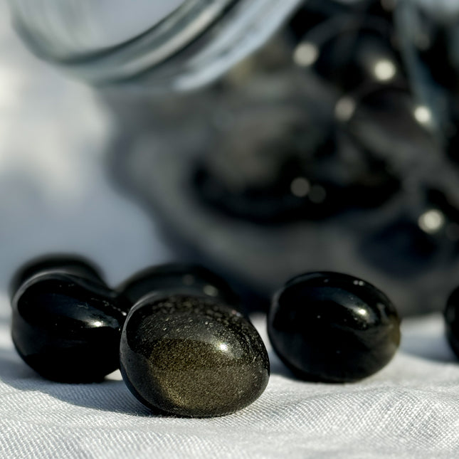 Obsidian (Goldobsidian) Trommelstein
