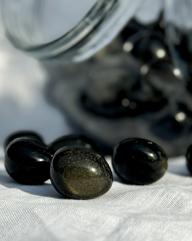 Obsidian (Goldobsidian) - Trommelstein